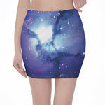 Nebula Space Print Pencil Mini Skirt