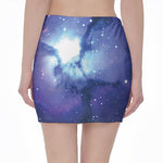 Nebula Space Print Pencil Mini Skirt