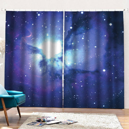 Nebula Space Print Pencil Pleat Curtains