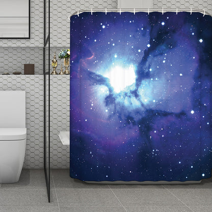 Nebula Space Print Polyester Shower Curtain