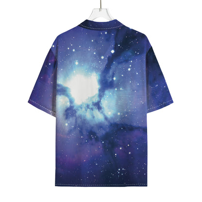 Nebula Space Print Rayon Hawaiian Shirt