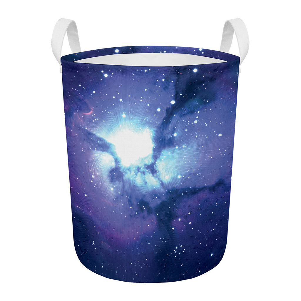 Nebula Space Print Round Laundry Basket