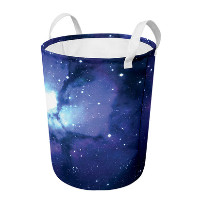Nebula Space Print Round Laundry Basket