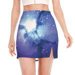 Nebula Space Print Side Slit Mini Skirt