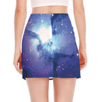 Nebula Space Print Side Slit Mini Skirt