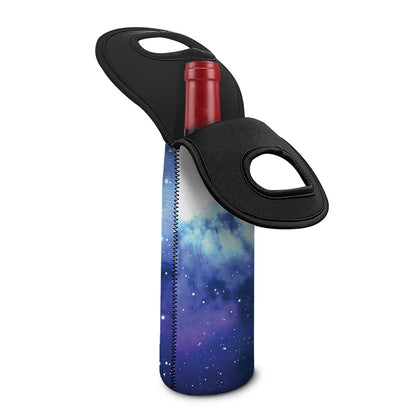 Nebula Space Print Single Neoprene Wine Tote