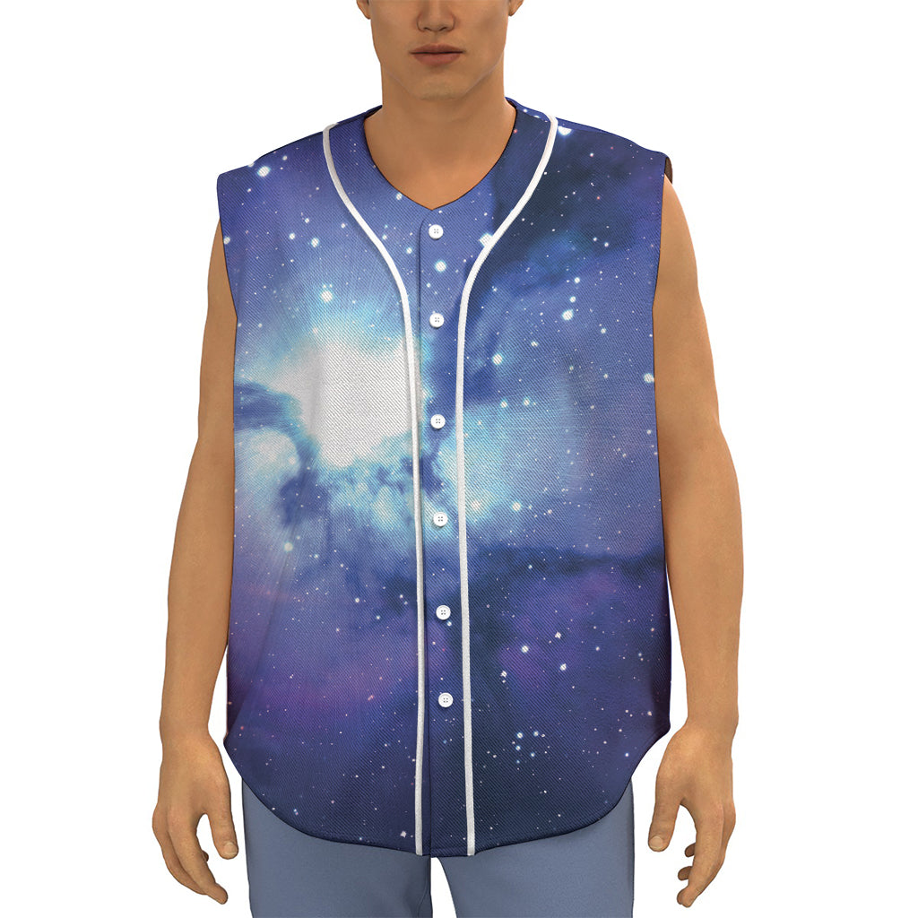Nebula Space Print Sleeveless Baseball Jersey
