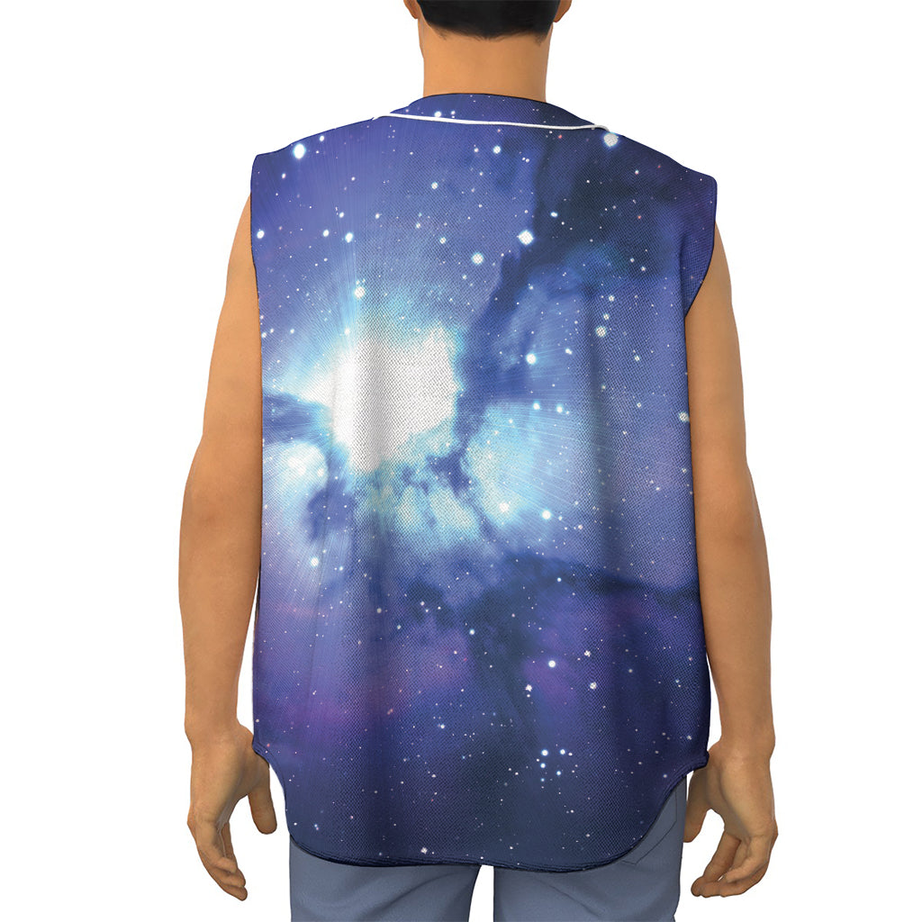 Nebula Space Print Sleeveless Baseball Jersey