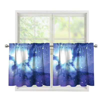 Nebula Space Print Tier Curtains