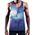 Nebula Space Print Men's Workout Tank Top
