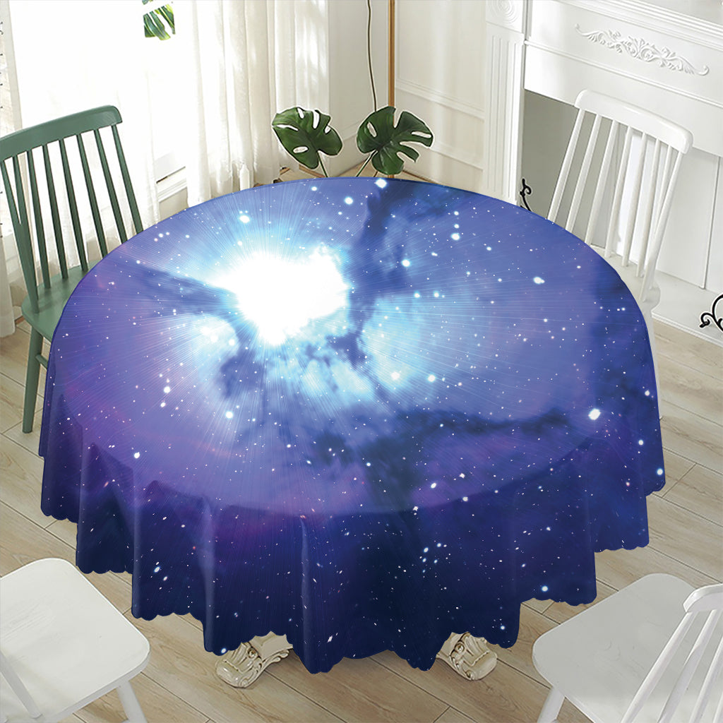Nebula Space Print Waterproof Round Tablecloth