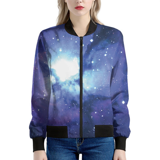 Nebula Space Print Women's Bomber Jacket