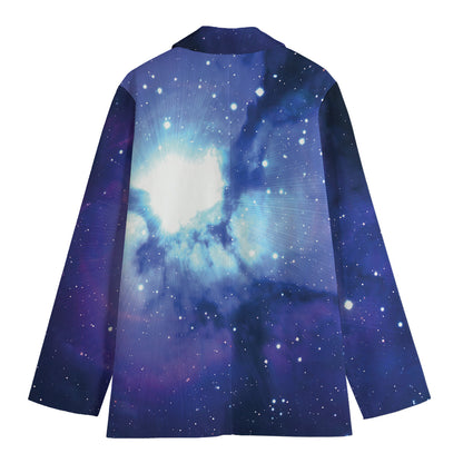 Nebula Space Print Women's Cotton Blazer