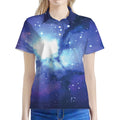 Nebula Space Print Women's Polo Shirt