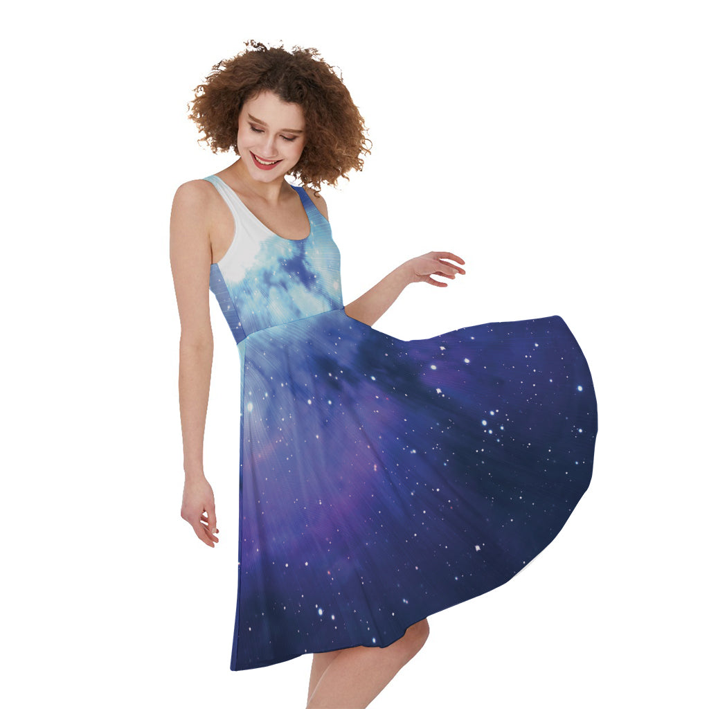 Nebula Space Print Women's Sleeveless Dress