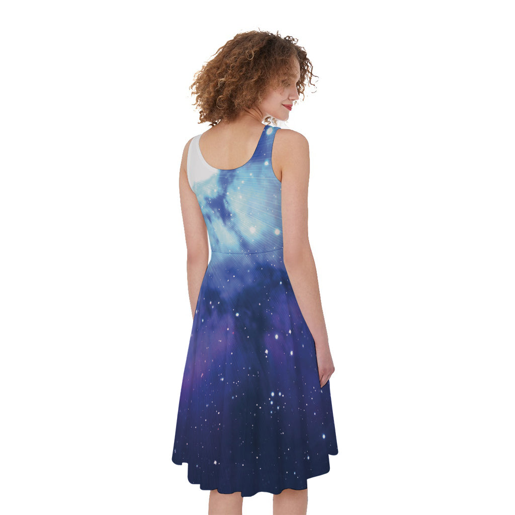 Nebula Space Print Women's Sleeveless Dress