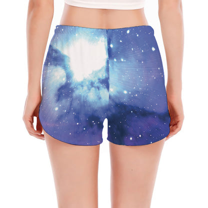 Nebula Space Print Women's Split Running Shorts