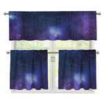 Nebula Universe Galaxy Deep Space Print 3 Piece Kitchen Curtains