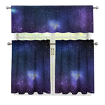 Nebula Universe Galaxy Deep Space Print 3 Piece Kitchen Curtains