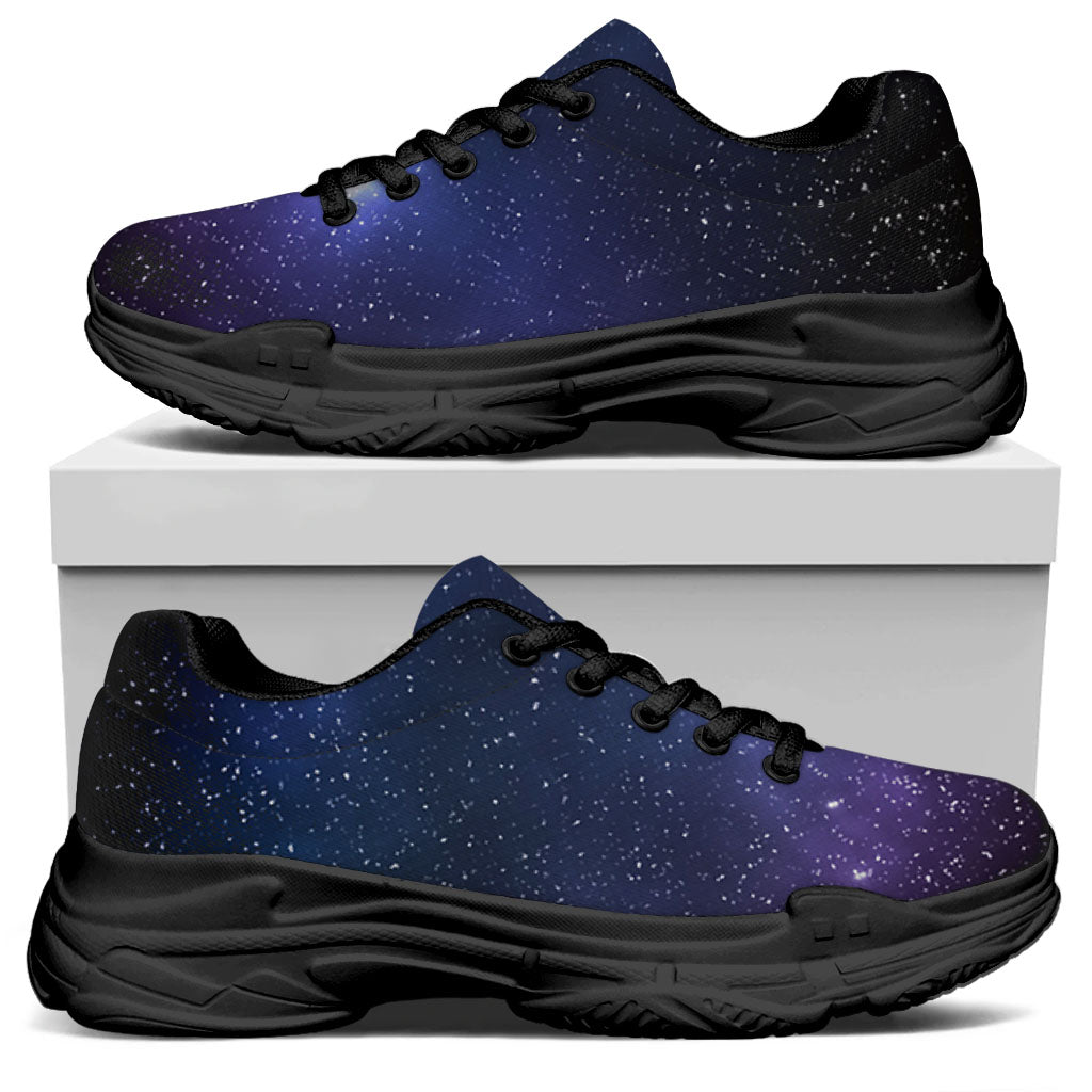 Nebula Universe Galaxy Deep Space Print Black Chunky Shoes