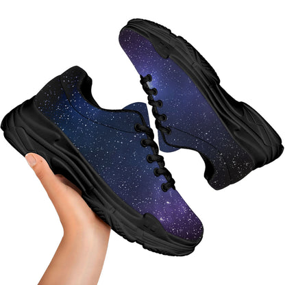 Nebula Universe Galaxy Deep Space Print Black Chunky Shoes