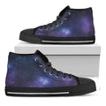 Nebula Universe Galaxy Deep Space Print Black High Top Sneakers