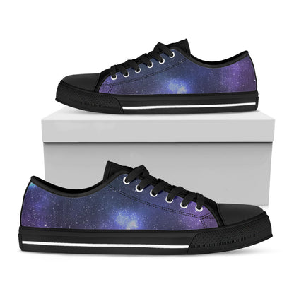 Nebula Universe Galaxy Deep Space Print Black Low Top Sneakers