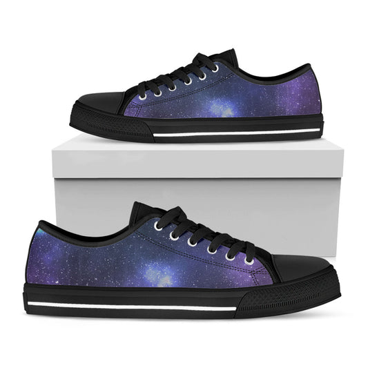 Nebula Universe Galaxy Deep Space Print Black Low Top Sneakers