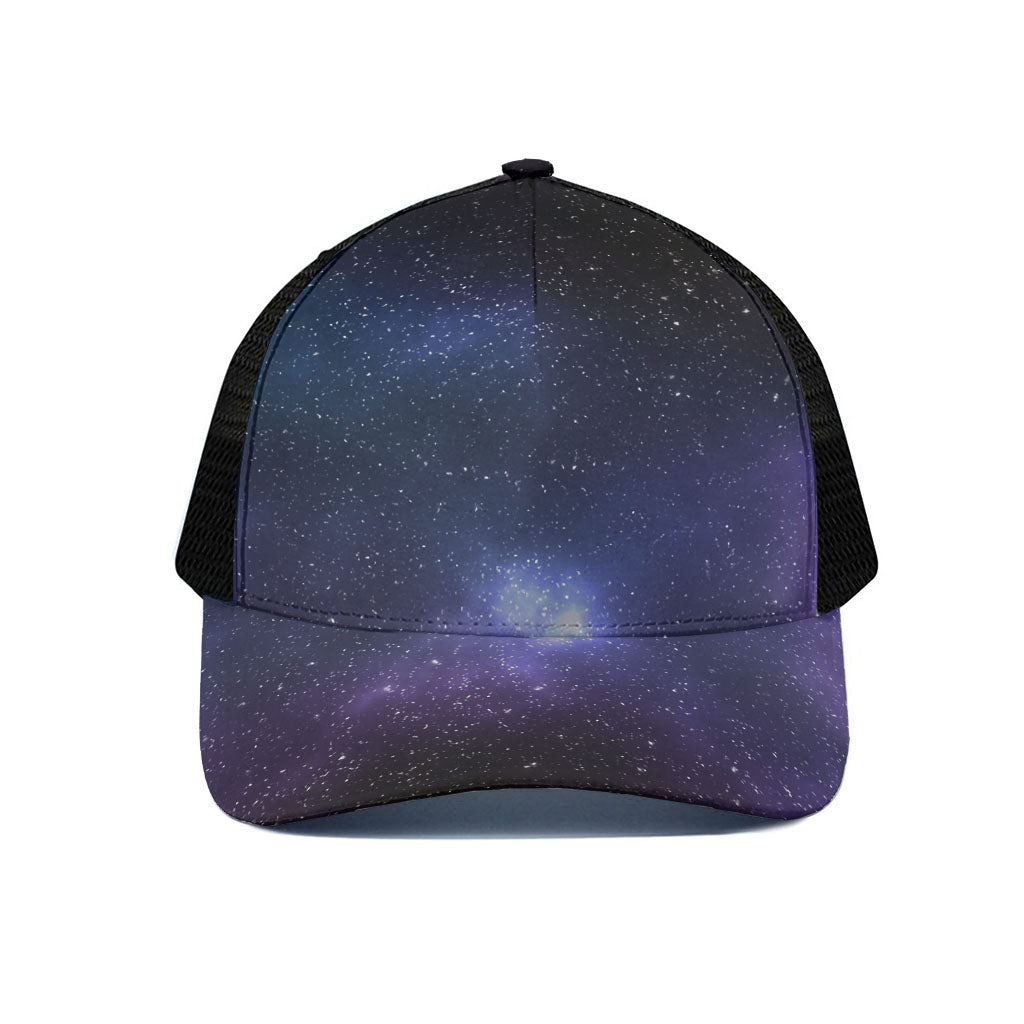 Nebula Universe Galaxy Deep Space Print Black Mesh Trucker Cap
