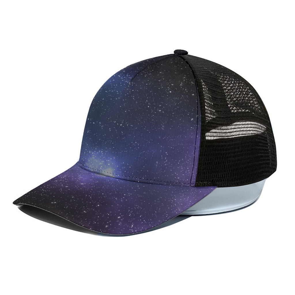 Nebula Universe Galaxy Deep Space Print Black Mesh Trucker Cap