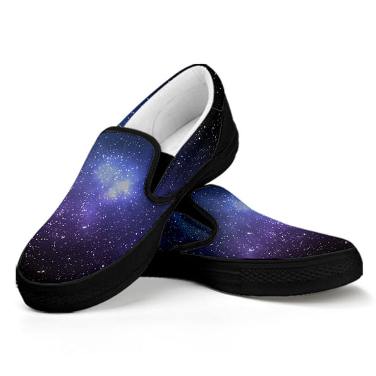 Nebula Universe Galaxy Deep Space Print Black Slip On Sneakers