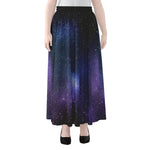 Nebula Universe Galaxy Deep Space Print Chiffon Maxi Skirt