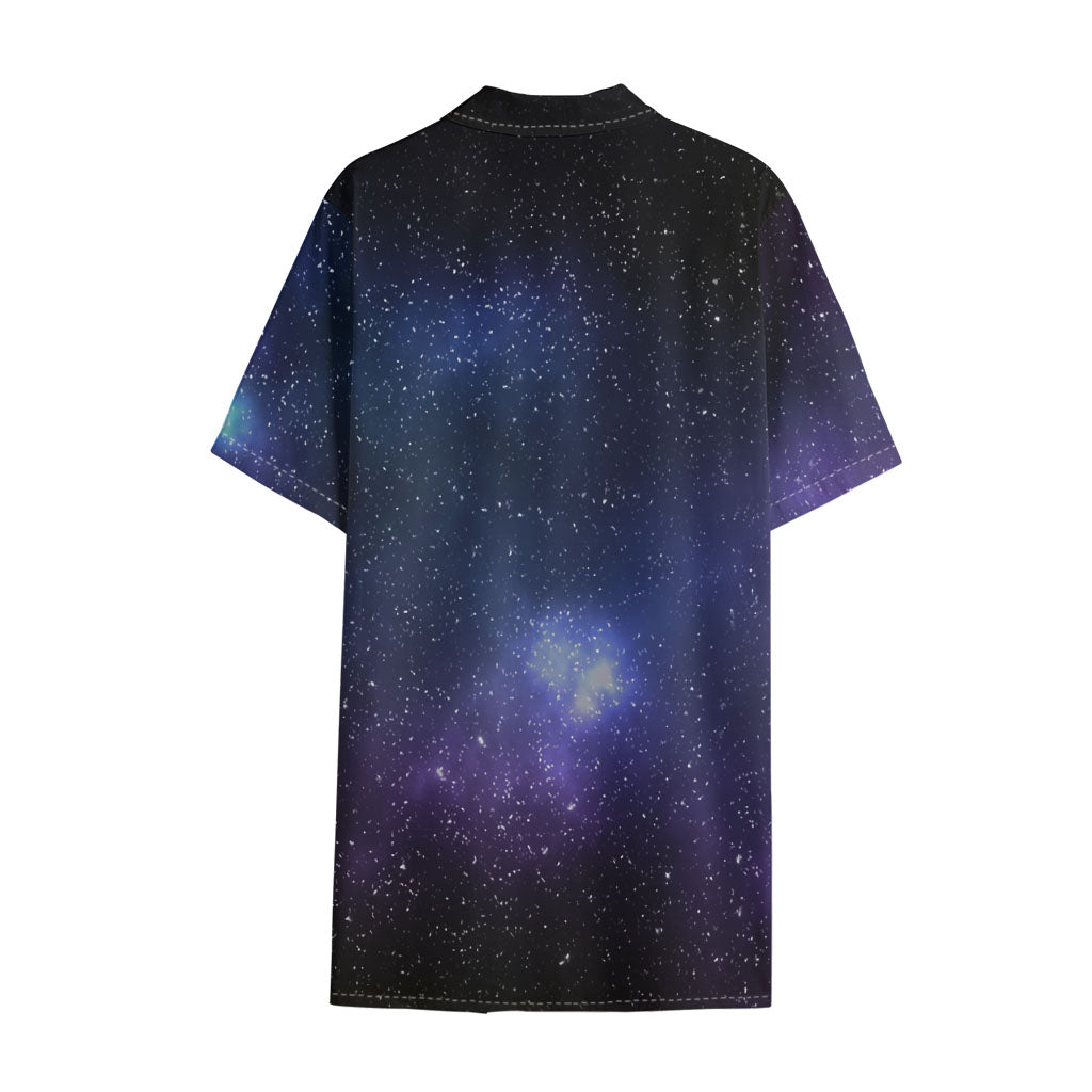 Nebula Universe Galaxy Deep Space Print Cotton Hawaiian Shirt