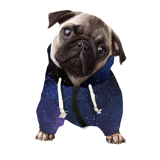 Nebula Universe Galaxy Deep Space Print Dog Zip Up Hoodie