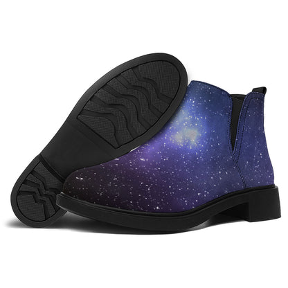 Nebula Universe Galaxy Deep Space Print Flat Ankle Boots