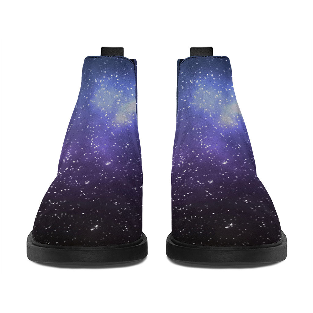 Nebula Universe Galaxy Deep Space Print Flat Ankle Boots