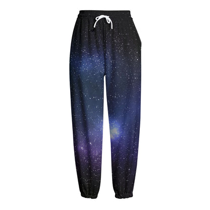 Nebula Universe Galaxy Deep Space Print Fleece Lined Knit Pants