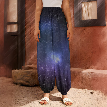 Nebula Universe Galaxy Deep Space Print Harem Pants