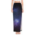Nebula Universe Galaxy Deep Space Print High Slit Maxi Skirt