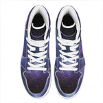 Nebula Universe Galaxy Deep Space Print High Top Leather Sneakers