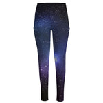 Nebula Universe Galaxy Deep Space Print High-Waisted Pocket Leggings
