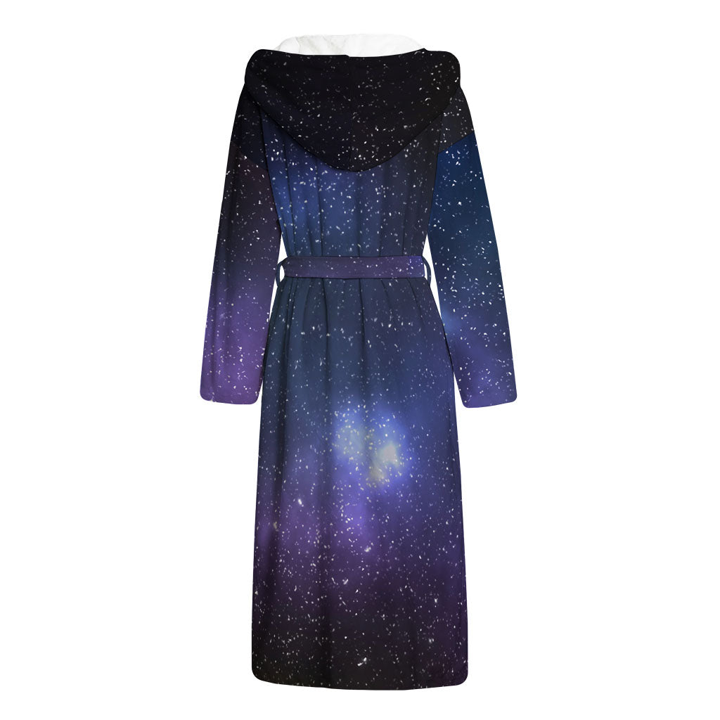 Nebula Universe Galaxy Deep Space Print Hooded Bathrobe
