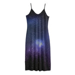Nebula Universe Galaxy Deep Space Print Jersey Midi Cami Dress