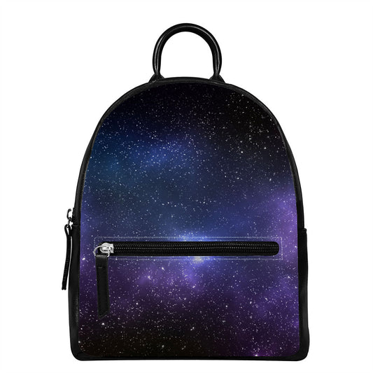 Nebula Universe Galaxy Deep Space Print Leather Backpack