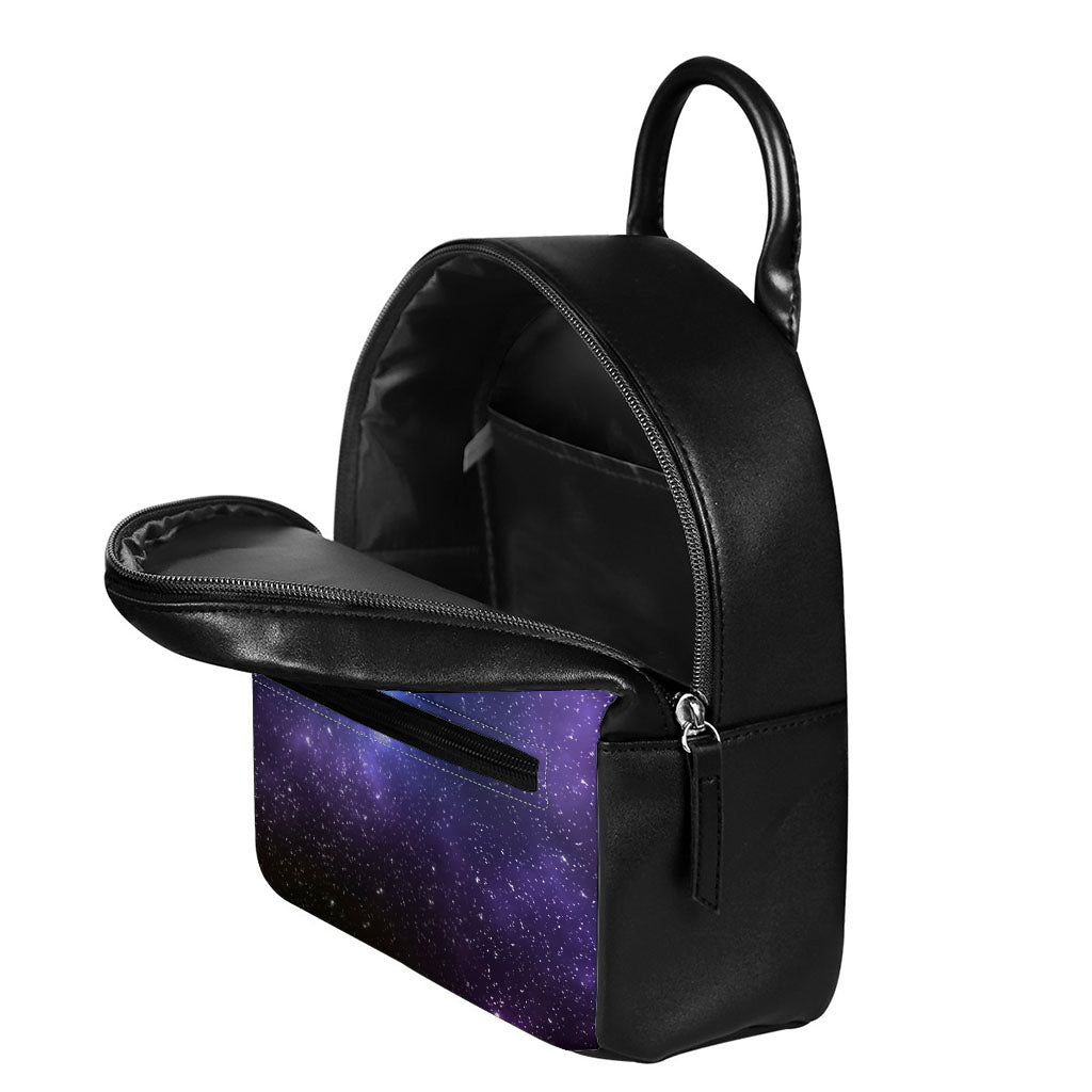 Nebula Universe Galaxy Deep Space Print Leather Backpack