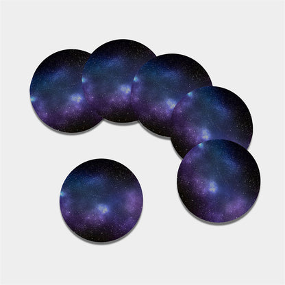 Nebula Universe Galaxy Deep Space Print Leather Coaster Set