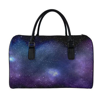 Nebula Universe Galaxy Deep Space Print Leather Duffle Bag