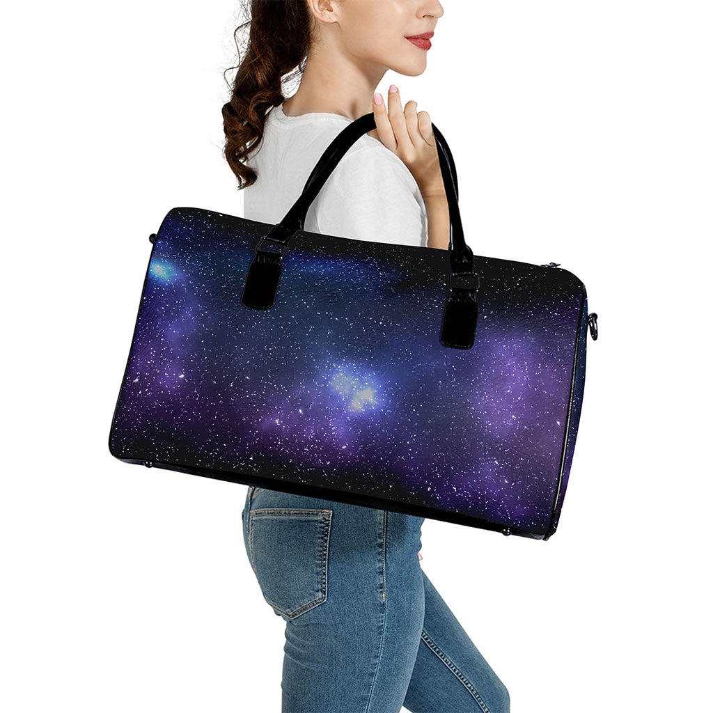 Nebula Universe Galaxy Deep Space Print Leather Duffle Bag