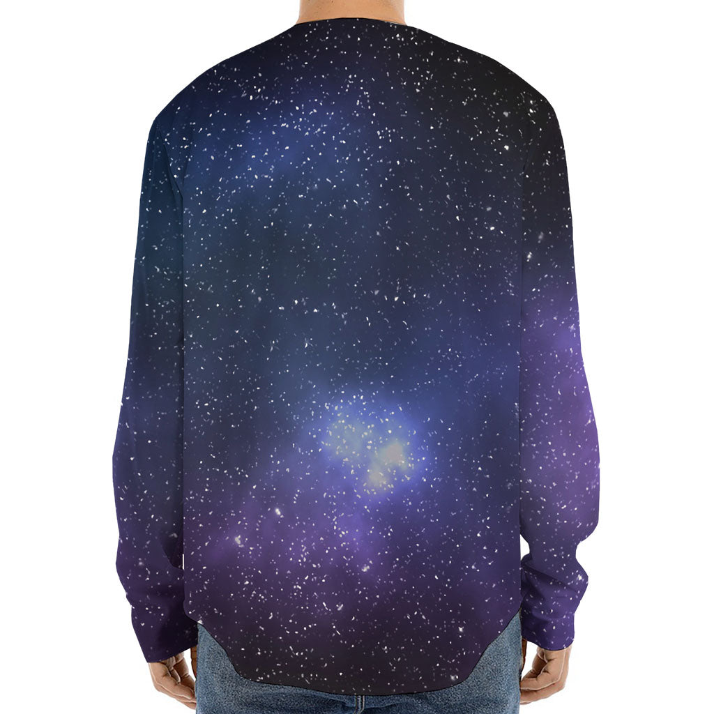 Nebula Universe Galaxy Deep Space Print Long Sleeve Baseball Jersey