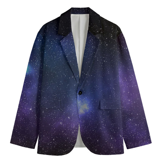 Nebula Universe Galaxy Deep Space Print Men's Cotton Blazer